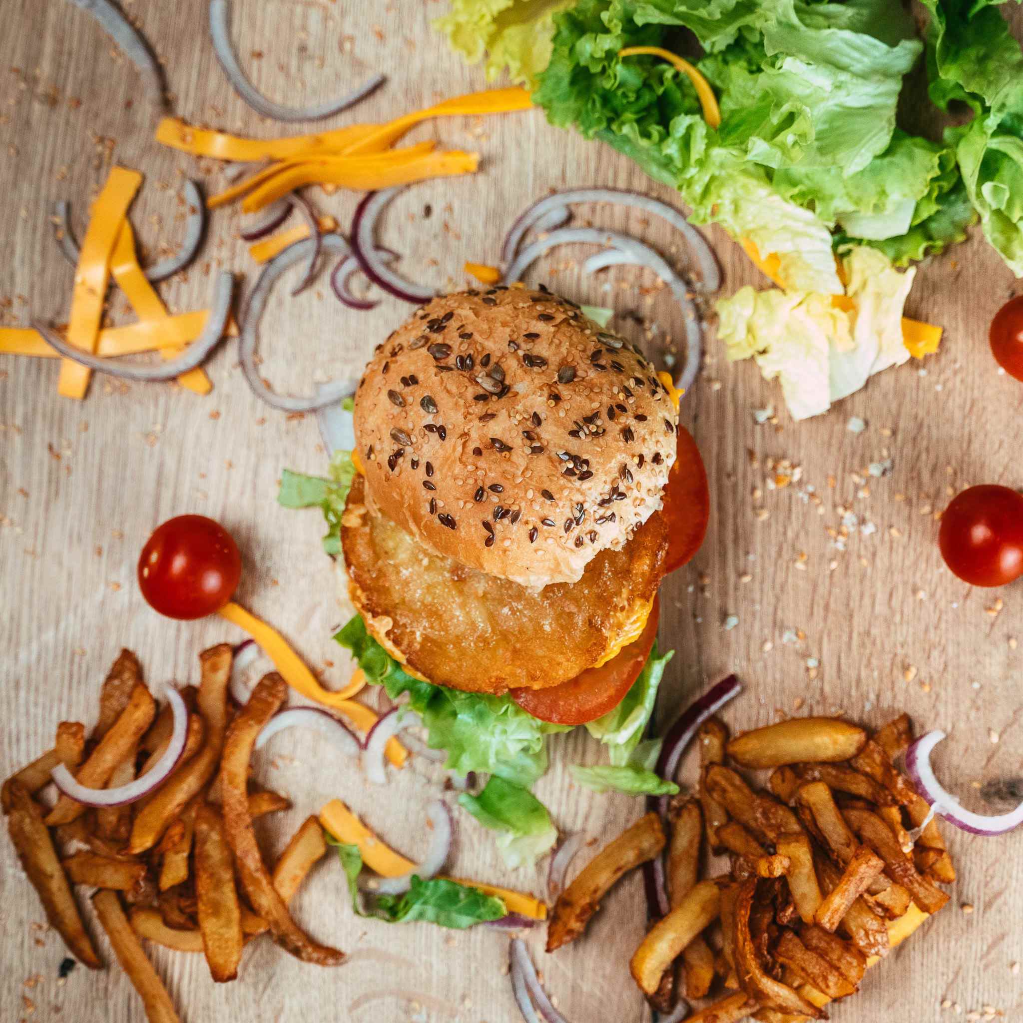 Burger Vgtarien Frites